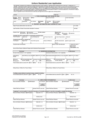 Uniform Residential Loan Application