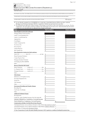 California Mortgage Loan Disclosure Statement