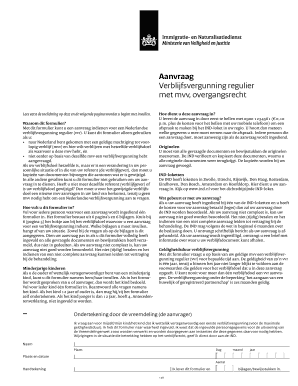 Aanvraag Verblijfsvergunning regulier