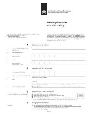 Meldingsformulier voor uitwisseling