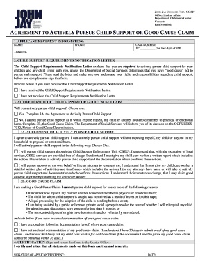 Child Support Pursuit Agreement Form