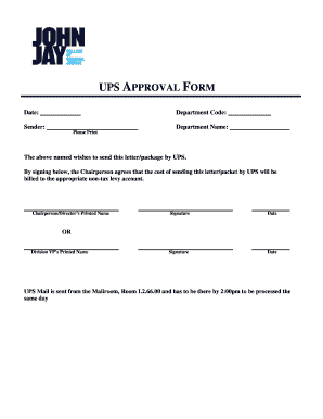 UPS Approval Form