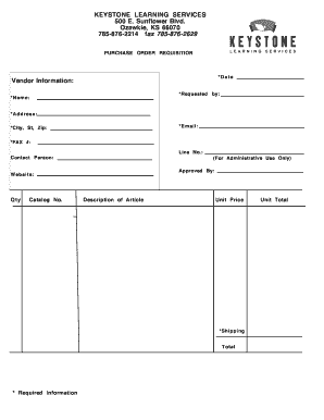 Purchase Order Requisition Form