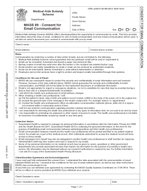 Medical Aids Subsidy Scheme Email Consent Form