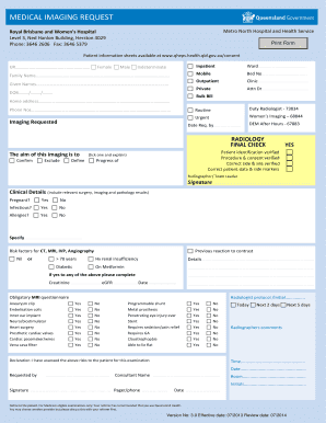 Medical Imaging Request Form