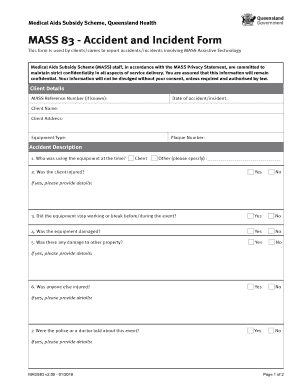 MASS 83 Accident and Incident Form