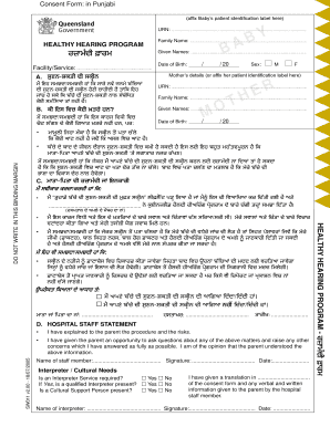 Healthy Hearing Program Consent Form