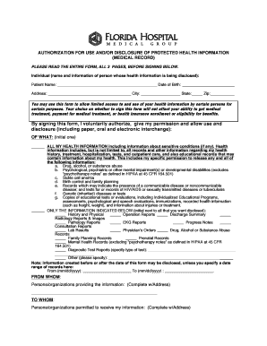 Authorization for Use of Medical Records