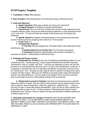 Plant Identification Activity Template