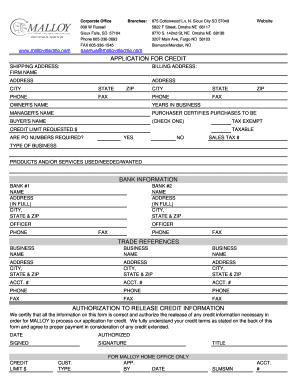 Application for Credit
