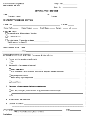 Illinois Articulation Request Form