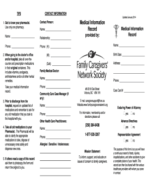 Medical Information Record Form