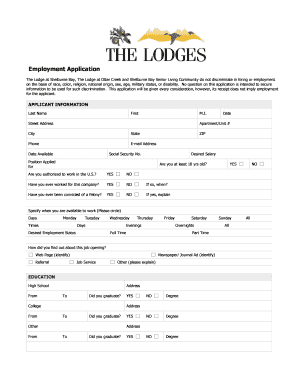 Employment Application Form
