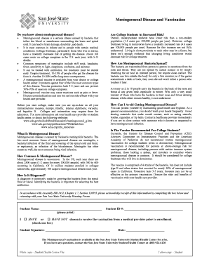 Meningococcal Vaccination Acknowledgment Form