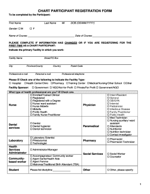 CHART Participant Registration Form