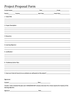 Student Project Proposal Form