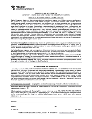 Background Investigation Disclosure and Authorization Form