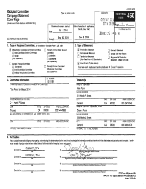 California Campaign Statement Cover Page