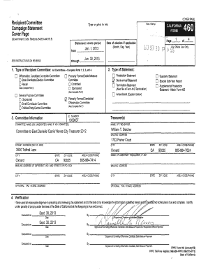 California Campaign Statement Form 460