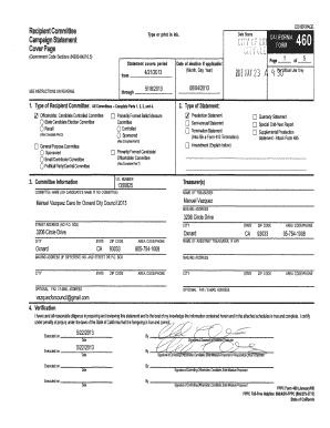 California Campaign Statement Form 460