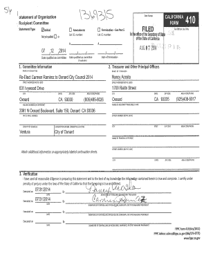 California Statement of Organization