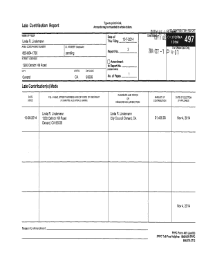 FPPC Form 497 Late Contribution Report