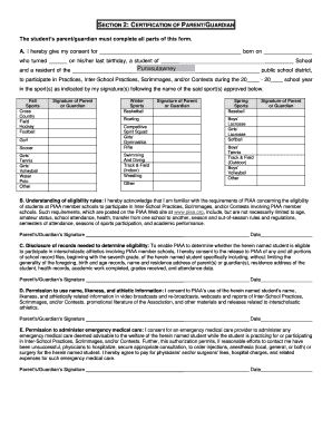 Pennsylvania Student-Athlete Consent and Health Forms