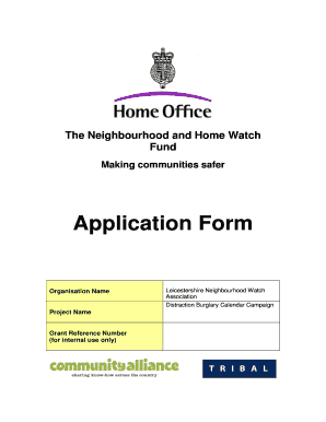 Application form for The Community Fund