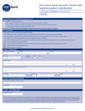 First Home Saver Account Closure Form