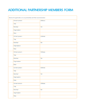Additional Partnership Members Form