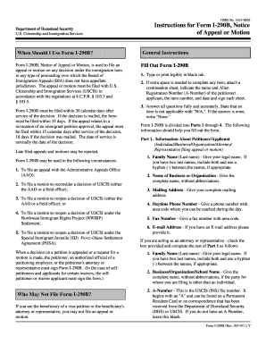 I 539 form pdf - OMB No 1615-0095 Instructions for Form I-290B Notice