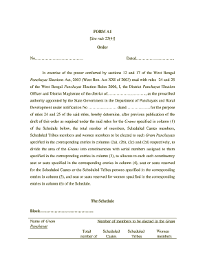 West Bengal Gram Panchayat Election Order