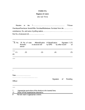 Voter Registration Form 17A