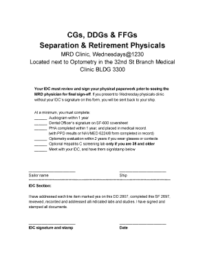 Navy Medical Readiness Physical Form
