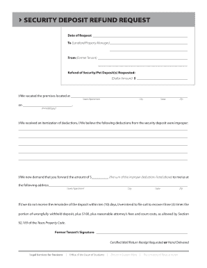 Security Deposit Refund Request