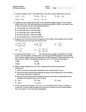 AP Statistics Chapter 6 Review
