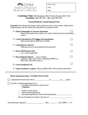 External Referral Consult Request Form