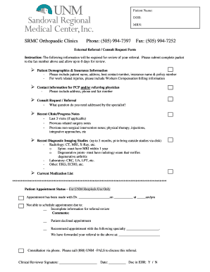 External Referral Consult Request Form