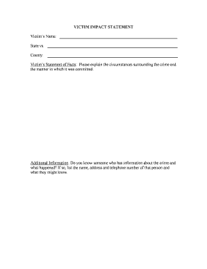 Victim Impact Statement Form