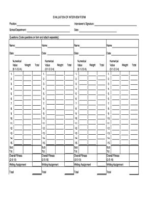 EVALUATION OF INTERVIEW FORM - human-resourcesacps