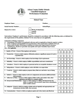 Aiken County Classified Employee Performance Evaluation