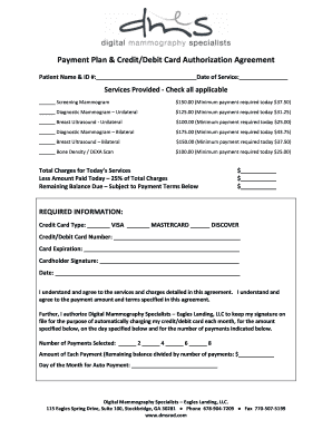 Payment Plan & Credit Card Authorization Agreement