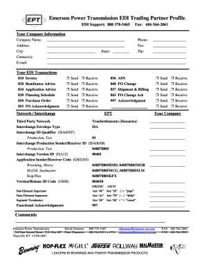 Emerson Power Transmission EDI Trading Partner Profile