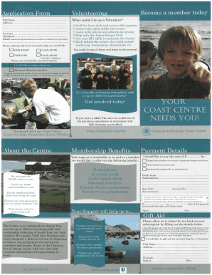 Charmouth Heritage Coast Centre Volunteer Application