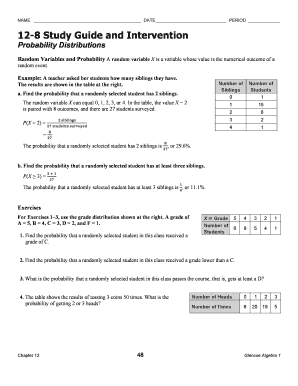 Probability Distributions Study Guide