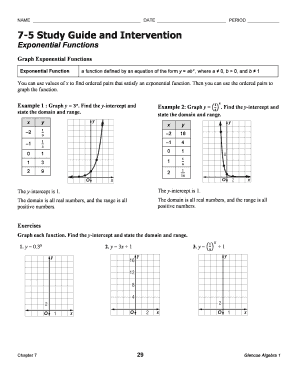 Exponential Functions Study Guide