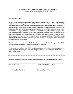 New York BMI Survey Opt-Out Form