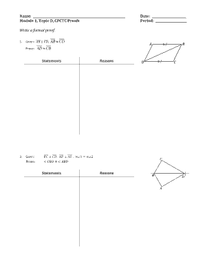 Geometry Proof Worksheet
