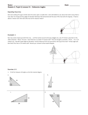 Math Worksheet - Unknown Angles
