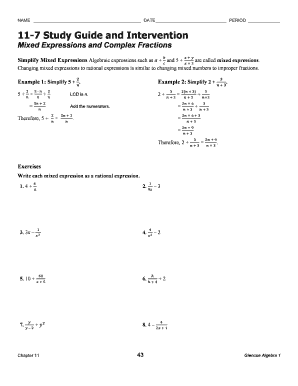 Algebra 1 Study Guide